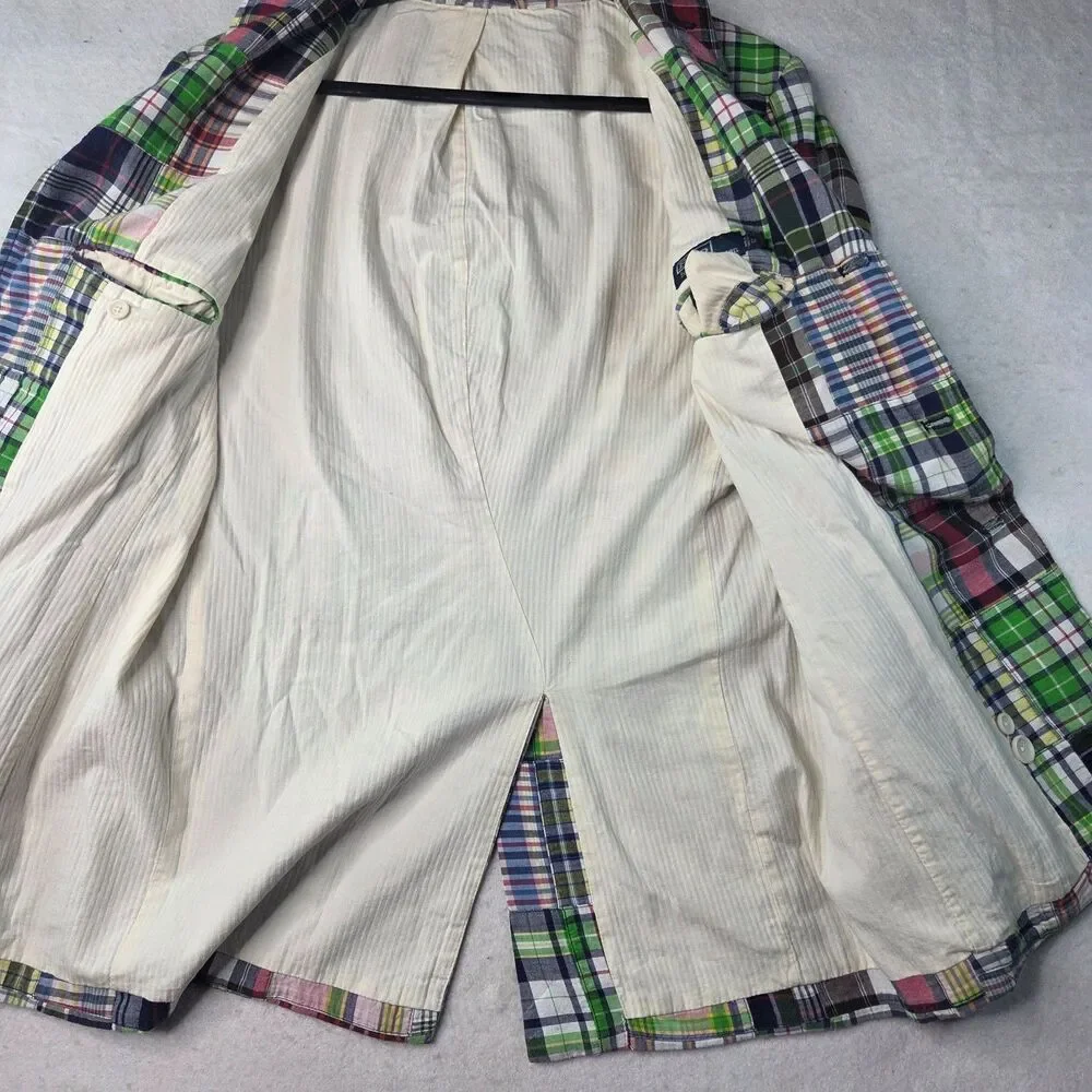 Polo Ralph Lauren Madras Patchwork  Sport Coat Blazer Men's Size S